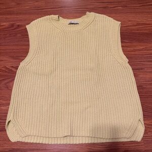 Zara Lime Green Knit Sweater Vest